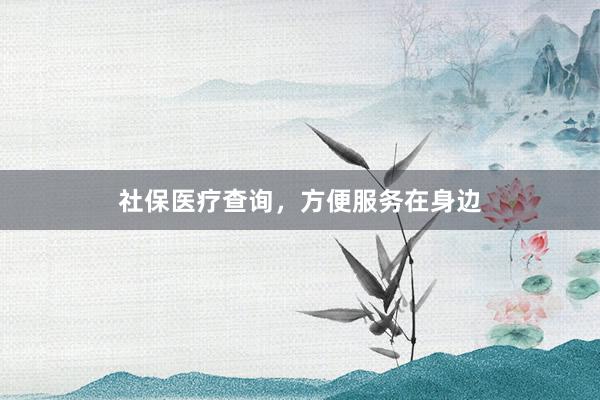 社保医疗查询，方便服务在身边